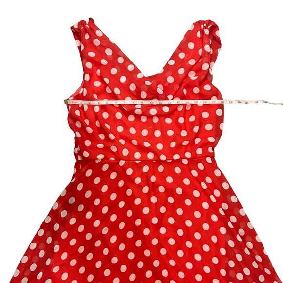 Ronni Nicole Red Polka Dot Dress Women’s Size 12 Vintage Style Pin Up Retro - Picture 6 of 13